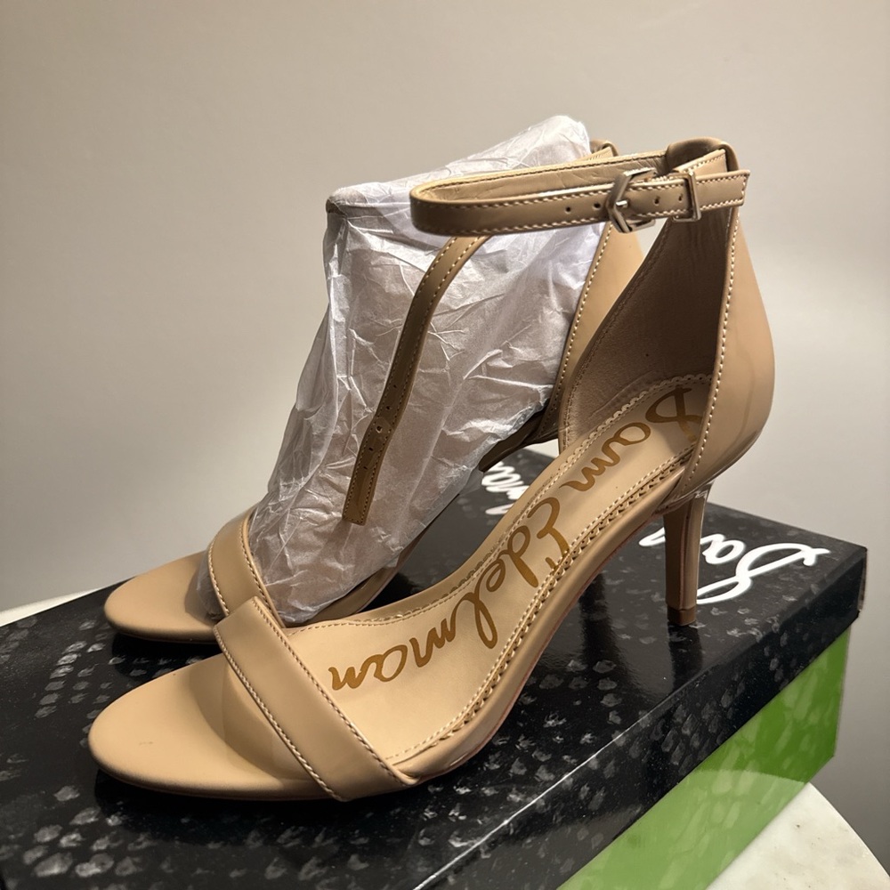 Sam Edelman Nude Ankle Strap Heels